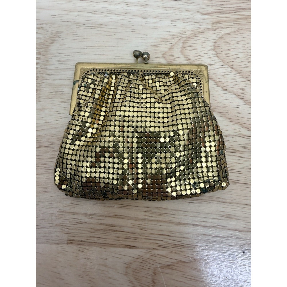 Whiting Davis Mesh Coin Purse Gold Tone Vintage 1950s Evening Bag Model 2964 #66